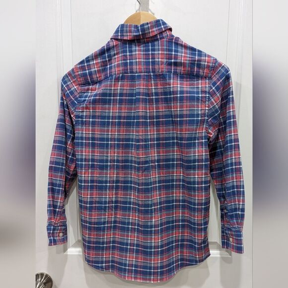 Vineyard Vines Blue Salmon Plaid Button Down Church Shirt Boy Size Small 8 10 - Picture 3 of 5